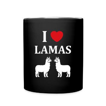 Humour mignon petit lama - Mug uni - noir - Devant