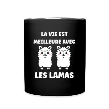 Humour mignon petit lama - Mug uni - noir - Devant