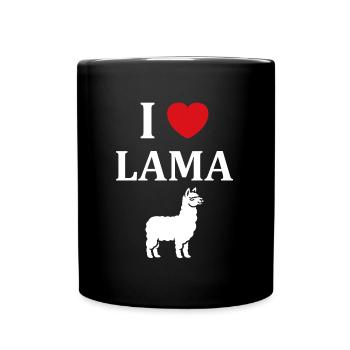 Humour mignon petit lama - Mug uni - noir - Devant