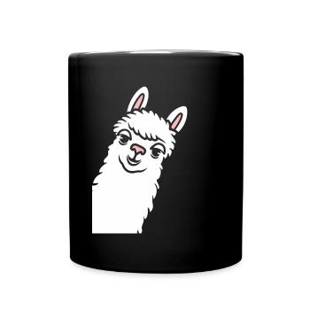 Cute little llama humor - Full Colour Mug - black - Front