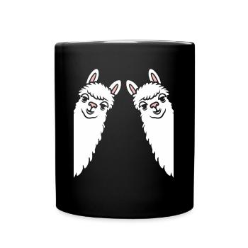 Cute little llama humor - Full Colour Mug - black - Front