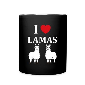 Humour mignon petit lama - Mug uni - noir - Devant
