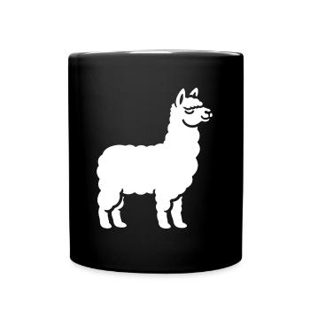 Cute little llama humor - Full Colour Mug - black - Front