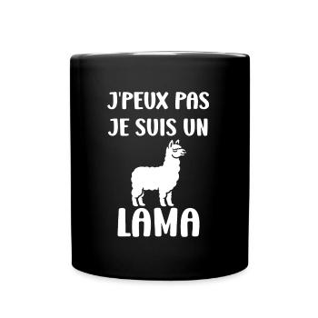 Humour mignon petit lama - Mug uni - noir - Devant