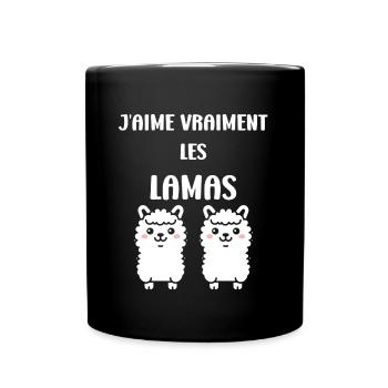 Humour mignon petit lama - Mug uni - noir - Devant