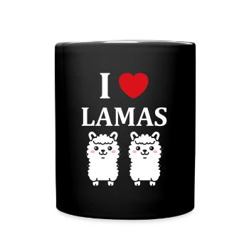 Humour mignon petit lama - Mug uni - noir - Devant