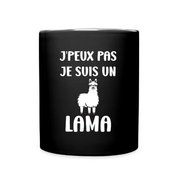 Humour mignon petit lama - Mug uni - noir - Devant