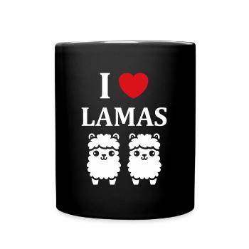 Humour mignon petit lama - Mug uni - noir - Devant