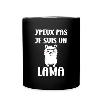 Humour mignon petit lama - Mug uni - noir - Devant