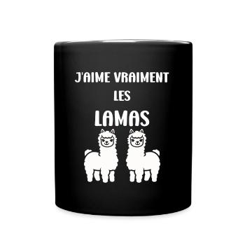 Humour mignon petit lama - Mug uni - noir - Devant