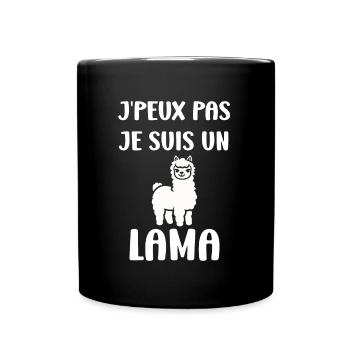 Humour mignon petit lama - Mug uni - noir - Devant