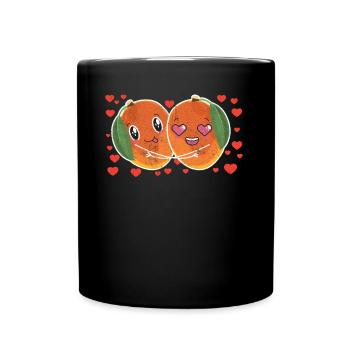 Cute Mango Couple Hugging Mango Fruit Lovers - Tasse einfarbig - Schwarz - Vorne