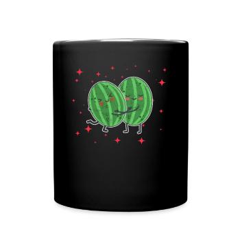Cute Melon Couple Hugging Melon Fruit Lovers - Tasse einfarbig - Schwarz - Vorne