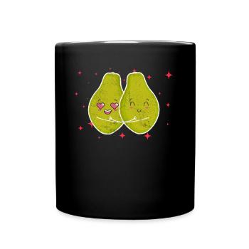 Cute Papaya Couple Hugging Papaya Fruit Lovers - Tasse einfarbig - Schwarz - Vorne