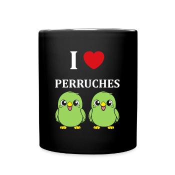 Oiseaux perruches humour petite perruche - Mug uni - noir - Devant