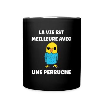 Oiseaux perruches humour petite perruche - Mug uni - noir - Devant
