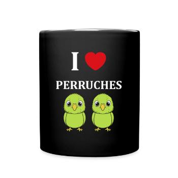 Oiseaux perruches humour petite perruche - Mug uni - noir - Devant