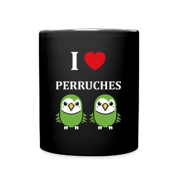 Oiseaux pérruche humour petite perruche - Mug uni - noir - Devant