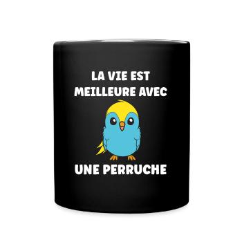 Oiseaux perruches humour petite perruche - Mug uni - noir - Devant