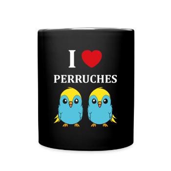 Oiseaux perruches humour petite perruche - Mug uni - noir - Devant