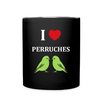 Oiseaux perruches humour petite perruche - Mug uni - noir - Devant