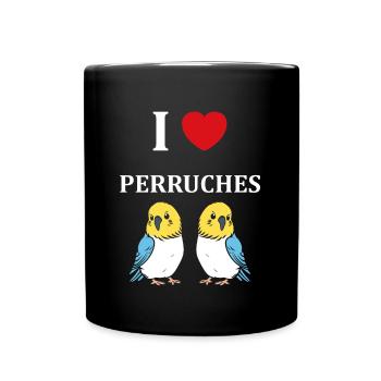 Oiseaux perruches humour petite perruche - Mug uni - noir - Devant