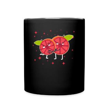 Cute Pomelo Couple Hugging Pomelo Fruit Lovers - Tasse einfarbig - Schwarz - Vorne