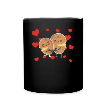 Cute Potato Couple Hugging Potato Fruit Lovers - Tasse einfarbig - Schwarz - Vorne