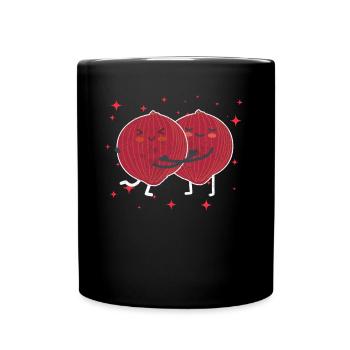 Mignon Oignon Rouge Couple Étreindre Oignon Rouge Légume - Mug uni - noir - Devant
