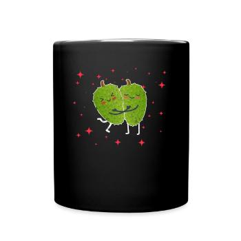 Cute Soursop Couple Hugging Soursop Fruit Lovers - Tasse einfarbig - Schwarz - Vorne