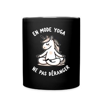 Licorne Yogi Cool - Cadeau En Mode Yoga Méditation - Mug uni - noir - Devant