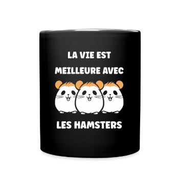 Mignon Humour petit hamster - Mug uni - noir - Devant