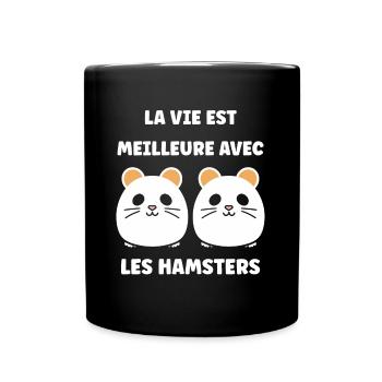 Mignon Humour petit hamster - Mug uni - noir - Devant