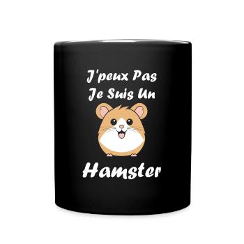 Mignon Humour petit hamster - Mug uni - noir - Devant