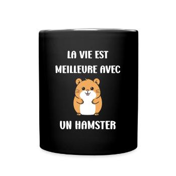 Mignon Humour petit hamster - Mug uni - noir - Devant