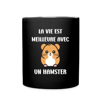 Mignon Humour petit hamster - Mug uni - noir - Devant