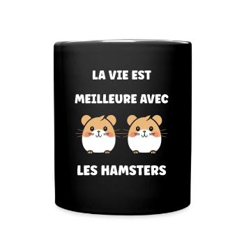 Mignon Humour petit hamster - Mug uni - noir - Devant