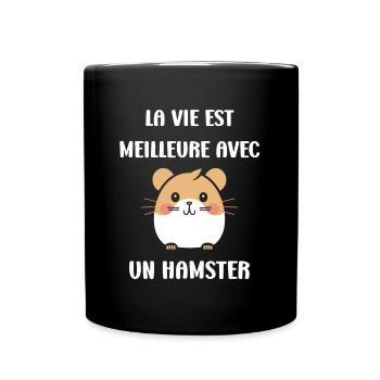 Mignon Humour petit hamster - Mug uni - noir - Devant