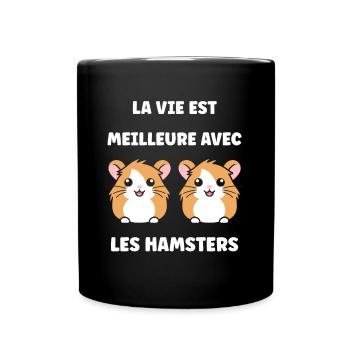 Mignon Humour petit hamster - Mug uni - noir - Devant
