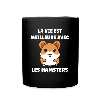 Mignon Humour petit hamster - Mug uni - noir - Devant