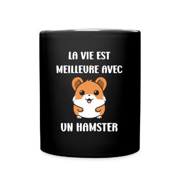 Mignon Humour petit hamster - Mug uni - noir - Devant