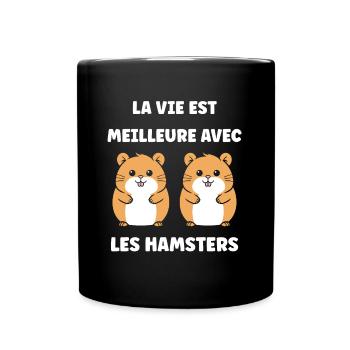 Mignon Humour petit hamster - Mug uni - noir - Devant