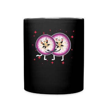 Cute Star Apple Couple Hugging Star Apple Lovers - Tasse einfarbig - Schwarz - Vorne
