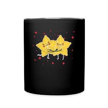 Couple mignon de carambole étreignant les amateurs de carambole - Mug uni - noir - Devant