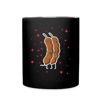 Cute Tamarind Couple Hugging Tamarind Fruit Lovers - Tasse einfarbig - Schwarz - Vorne