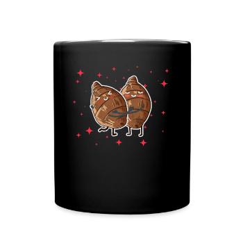 Couple de taro mignon étreignant les amateurs de légumes de taro - Mug uni - noir - Devant