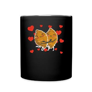 Couple d’igname mignon étreignant les amateurs de légumes d’igname - Mug uni - noir - Devant