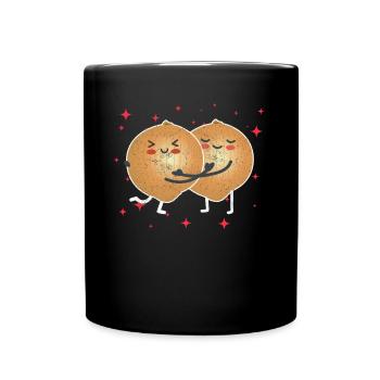 Cute Yellow Onion Couple Hugging YellowOnion Lover - Tasse einfarbig - Schwarz - Vorne