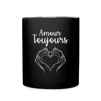 Amour Toujours Coeur Cadeau Couple St Valentin - Mug uni - noir - Devant