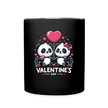 Panda Amoureux Mignon Cadeau Saint Valentin - Mug uni - noir - Devant